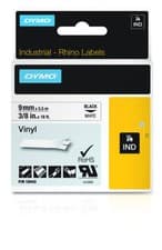 Image of Original Dymo 18443 Black on White 9mm x 5.5m Industrial Vinyl Label Tape Cartri