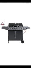 Image of 6 burner gas bbq with side burner