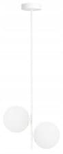 Image of White Twin Pendant Light - Milky Spheres, E14, Modern Style