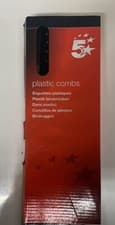 Image of 5 Star Office Binding Combs Plastic 21 Ring 25 Sheets A4 6mm Black [Pack 50]