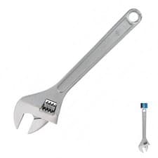 Image of Bluespot 450mm (18") Adjustable Wrench Offset Jaws And Fully Polished Head