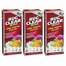 Image of 3 x Bug Clear Ultra Vine Weevil Killer 2in1 Action Concentrate Pest Killer 480ml