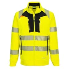 Image of Portwest DX477 DX4 Hi-Vis Funnel Neck Zipped Sweatshirt Warmth Lightweight