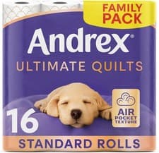 Image of Andrex Supreme Quilts Quilted Toilet Paper - 16 Toilet Roll Pack - 25% Thicker