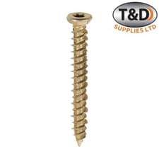 Image of Timco 7.5x60mm Concrete Screws - TX - Flat Countersunk Yellow Fixing – 100Pack