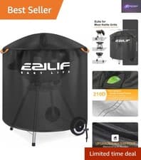 Image of Round Kettle BBQ Cover - Waterproof & Reflective for Optimal Protection