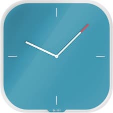 Image of Leitz Cosy Silent Glass Wall Clock Calm Blue 90170061