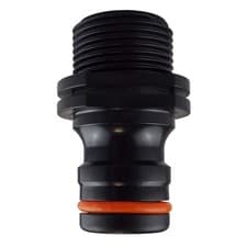 Image of Male Tap Connector 3/4" BSPM - Max Flo, Black/Orange
