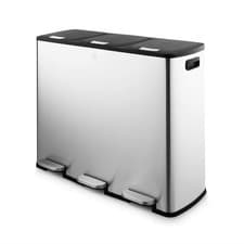 Image of Swan 90L Recycling bin with 3 x 30L Compartments, Stainless Steel SWKA4410SS