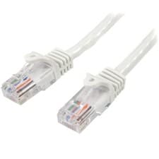 Image of StarTech.com 0.5m White Cat5e Patch Cable with Snagless RJ45 Connectors - Short