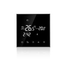 Image of HY03WE Black Large LCD Touch Screen Programmable Digital Room Thermostat for Ele