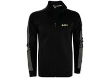 Image of HUGO BOSS Mens Black & Gold Full Zip Funnel Neck Tracksuit Jacket Medium BNWT