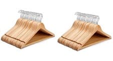 Image of 10 PACK Wooden Coat Hanger  for Jacket, Sweater, Camisole, Pants, Dress, Shirts