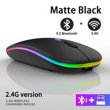 Image of RGB LED Wireless Mouse Rechargeable Optical Silent Mice USB For PC Laptop UK