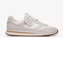 Image of CLARKS Craft Run Tor Men's White Suede Leather Trainer UK Size 11 G EU 46