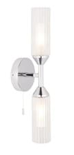 Image of 97172 Bathroom 2 Light IP44 Chrome Plate & Clear/frosted Ribbed Glass