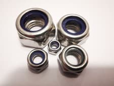 Image of M4 M6 M8 M10 M12 NYLON LOCK NUTS A2 Stainless Steel DIN 985