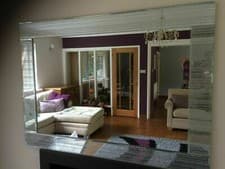 Image of Extra Large Silver Glitter Wall mirror Frame living room bedroom 60x40, 90x60cm