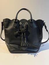 Image of Radley London Large Black Leather Shoulder Bag Handbag Tote Excellent Condition 