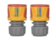 Image of Aqua Stop Connect Hosepipe Connector Hozelock 2075 Garden Watering Hose Valve X2