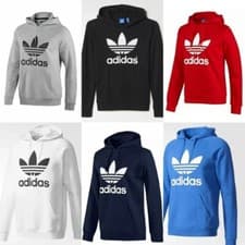 Image of Adidas Men's Trefoil Fleece Hoodie Hooded Sweatshirt