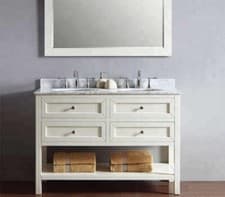 Image of 1200 MM Double Vanity Unit Basin Marble Worktop Antique Beige Floor Standing V3