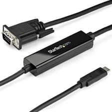 Image of StarTech 3ft/1m USB C to VGA Cable - 1920x1200/1080p USB Type C to VGA Video ...