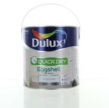 Image of Dulux Quick Dry Eggshell Pure Brilliant White Paint 2.5L Wood & Metal Low Sheen