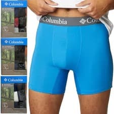 Image of Mens Boxer Briefs Columbia 3 Pack Stretch Anti Chafing Cooling Underwear Set