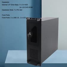 Image of 4U Locking Storage Drawer Network Data 7 x 3.5 HDD Drive Cabinet Server Rack UK