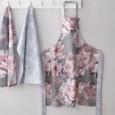Image of Catherine Lansfield Dramatic Floral 100% Cotton Apron, Grey