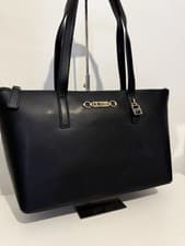 Image of GUESS Large Black Carry All Tote Bag Faux Leather Brand New with Tags RRP £160