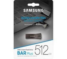 Image of Samsung Bar Plus 512GB Metal USB 3.2 400MB/s, Flash Drive Dark Grey, UK Seller