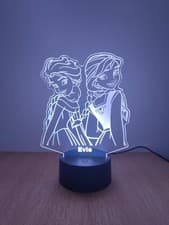 Image of 3D LED night lamp - Frozen Elsa & Anna