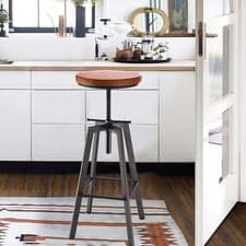 Image of Adjustable Vintage Bar Stool Tall Kitchen Stool Breakfast High Chair Home Wooden