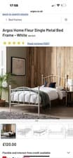 Image of Single Metal Bed Frame From Argos