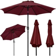 Image of 2.7M Patio Parasol Umbrella 8 Ribs w/ Vented Top Push Button Tilt and Crank