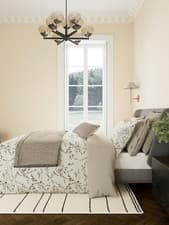 Image of NEW Bedeck of Belfast Rana 200TC Cotton Floral King Duvet Cover Set - Warm Grey