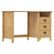 Image of WALPLUS Hill Desk 120x50x74cm Solid Pine 3 Drawer Writing Study Table