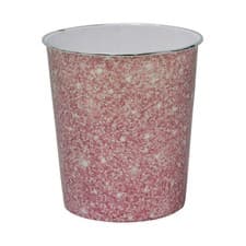 Image of JVL Small Pink Sparkle Waste Paper Bin, 24.5cm x 26.5cm approx, One Size