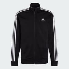 Image of ADIDAS H46099 M 3- STRIPE FULL ZIP TRACK BLACK/WHITE TOP JACKET NWT MEN'S $55