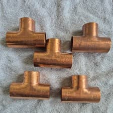 Image of 22mm End Feed Equal Tee - Bag of 5