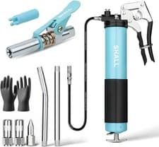 Image of SHALL Grease Gun, 7000 PSI Heavy Duty Pistol Grip Grease Gun Kit,14oz Load