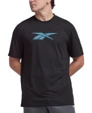 Image of Reebok Men's Vector Performance Short Sleeve Logo Graphic T-Shirt Deep Black M