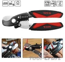 Image of YATO wire cable stripper 170 mm, cable cutter up to 10mm, 1.6-3.2 mm, (YT-19691)