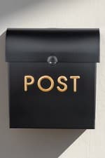 Image of Post box Black Wall Mounted Large Letter Mailbox Outdoor Letterbox with Lock