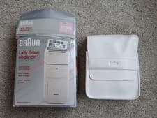 Image of Boxed Braun Lady Shaver - Elegance 3 in White - Leatherette Pouch