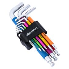 Image of 9 Pcs Ball End Hex Key Set Colour Coded Metric Allen Keys Set By WrightFits - UK