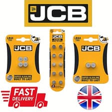 Image of JCB LR44 Batteries Alkaline AG13 357 A76 RW82 L1154 SR44 Button Coin Cell NEW UK