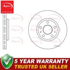 Image of Apec Front Brake Disc Fits Renault Scenic 2009-2017 Laguna 2007-2012 402060002R